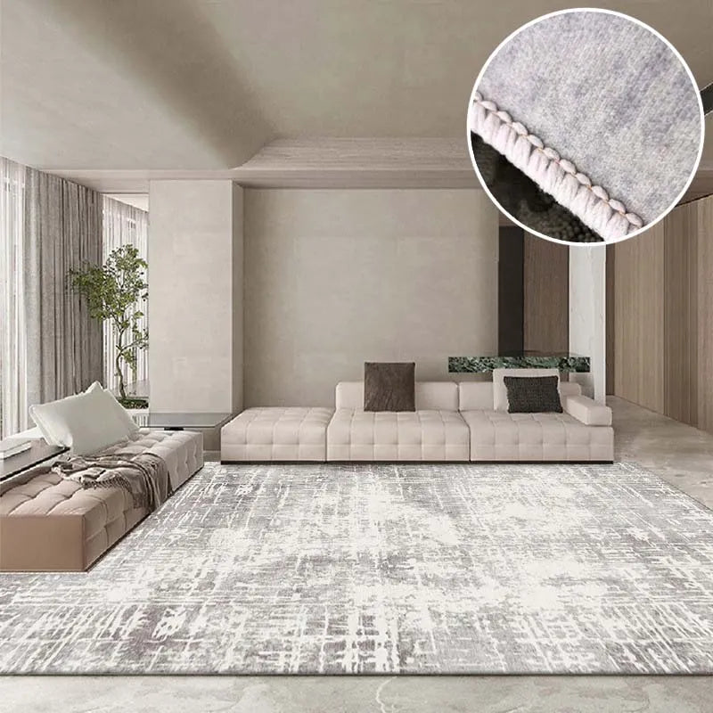 Light Luxury Gray Large Carpets Living Room Nordic Decoration Study Lounge Carpet Washable Rug for Bedroom Sofa Coffee Table Mat